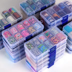 MingLee Holographic Nail Transfer Foils – Flower, Butterfly & Galaxy Mirror Effect, 10 Rolls