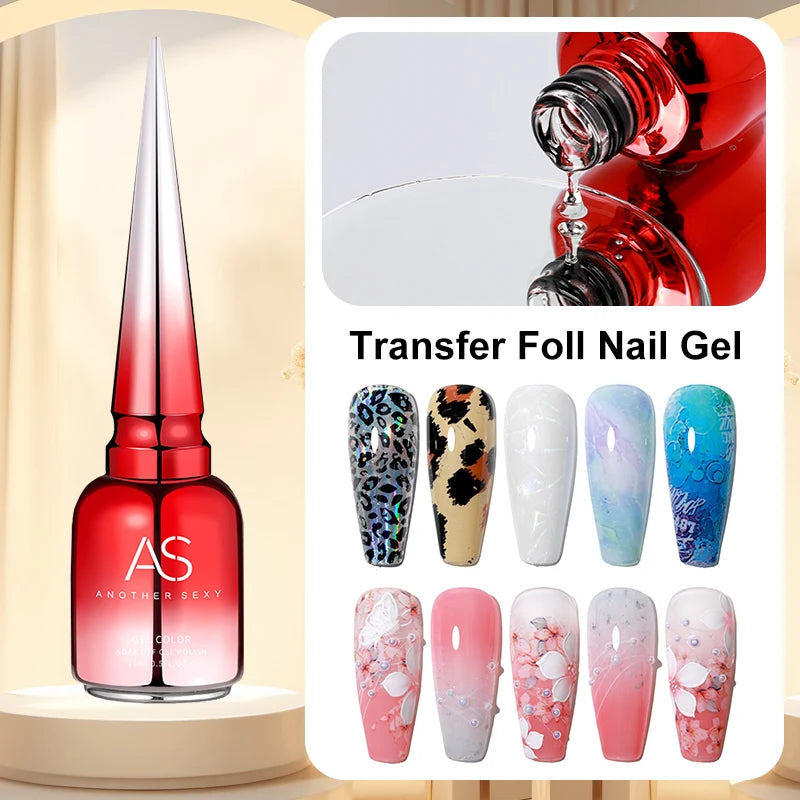 AS Gel Polish Line – Foil Transfer Gel, Top Coats & Base Gel, 15ml