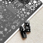 Cartoon Moon & Stars Nail Stamping Plate – Celestial Design Template
