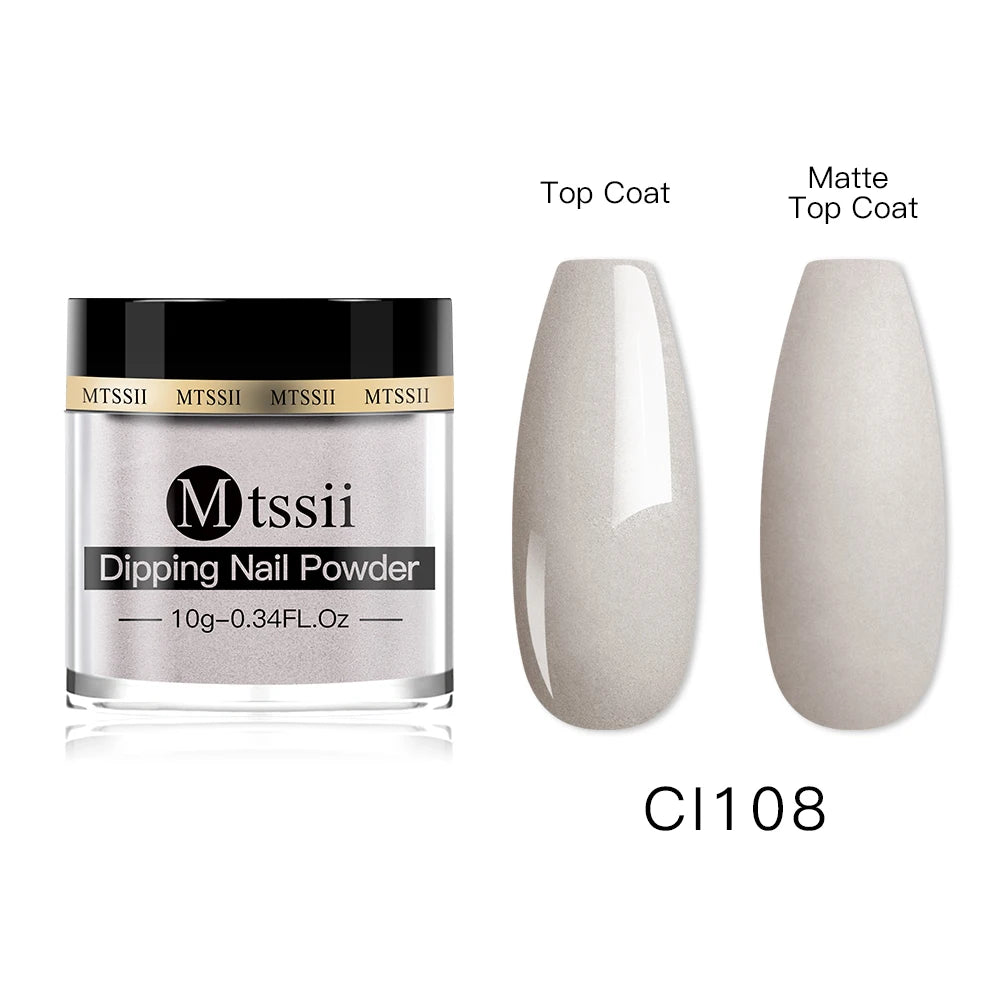 Mtssii 5/10g Dipping Nail Powder Gradient French Nails Nude Pink Glitter Powder Nature Dry Without Lamp Cure Nail Art Decoration