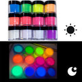 MAFANAILS Glow-in-the-Dark Acrylic Powder – Luminous Neon Nail Powder Set, 12 Colors