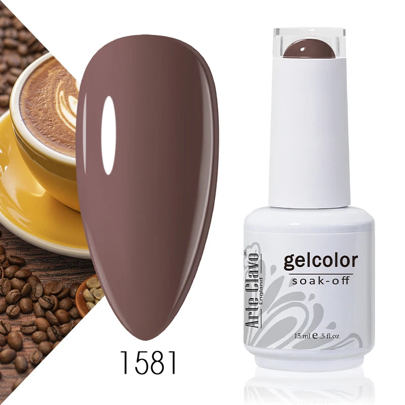 Arte Clavo 15ml Gel Nail Polish Nail Supply Wholesale Soak Off UV LED Gel Lacquer Nail Art Glitter Polish Long Lasting Gel