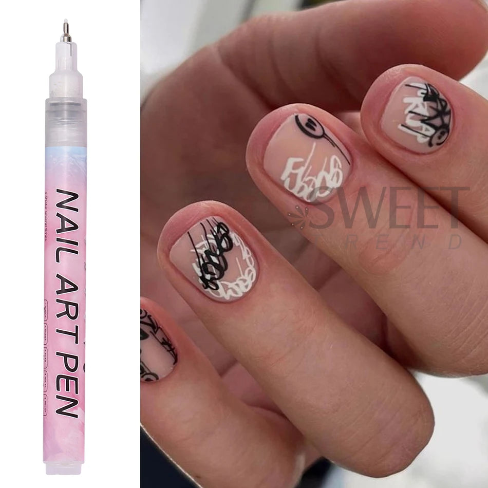 Graffiti Nail Pen 0.5mm – Black, White, Gold & Silver Detail Marker