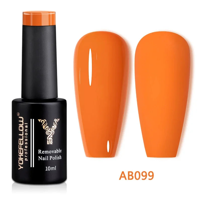 YOKEFELLOW 10ML Glow in the Dark Gel Nail Polish Luminous Neon Gel Polish Summer Semi Permanent Soak Off Nail Art UV Varnish