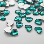 Heart Flatback Nail Rhinestones – 12-Cut Faceted Crystal Art Stones