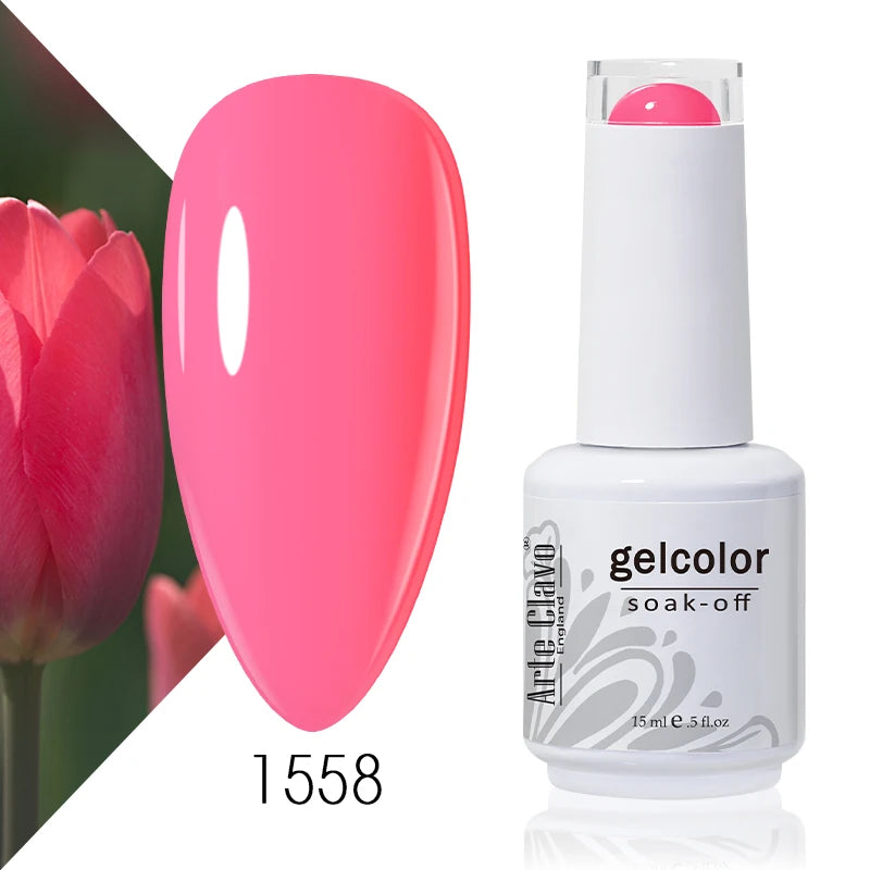 Arte Clavo 15ml Gel Nail Polish Nail Supply Wholesale Soak Off UV LED Gel Lacquer Nail Art Glitter Polish Long Lasting Gel
