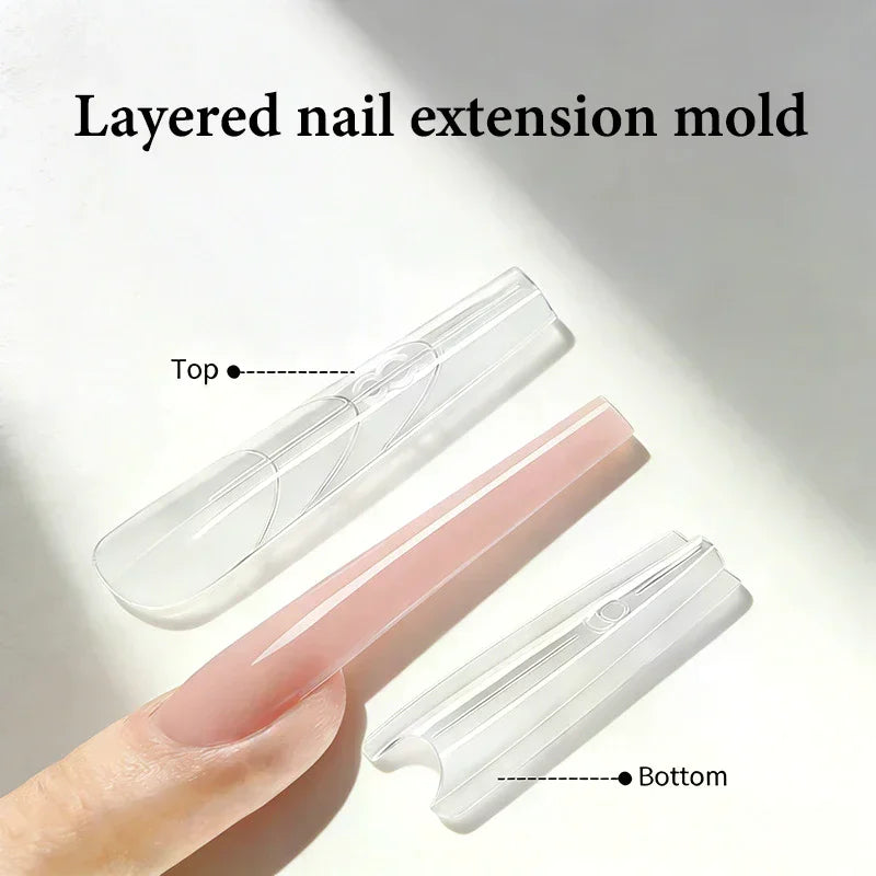 Sandwich Dual Nail Forms – Coffin & Almond Extension Molds, 60pcs