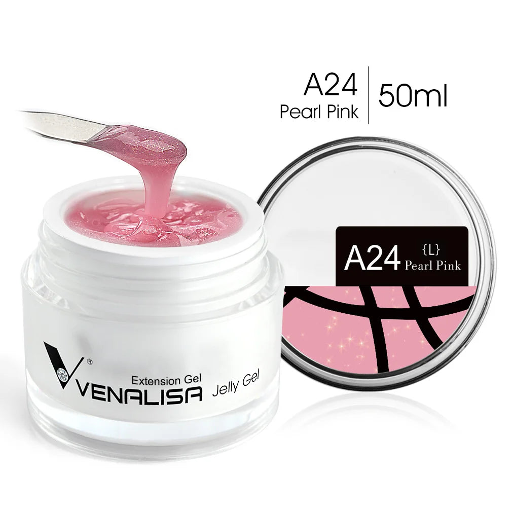 Venalisa 50ml TPO FREE Rose Pink Jelly Gel Extension Nail Salon Professiona Used Self Leveling Transparent Gel Nail Gel Polish