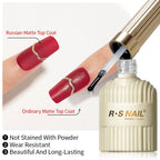 RS NAIL Russian Matte Top Coat – Frosted Non-Stick Powder Seal Gel