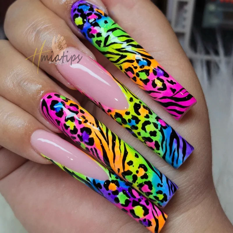 Leopard Print Nail Transfer Paper Set – Animal Pattern Foil Decals, 10 Rolls