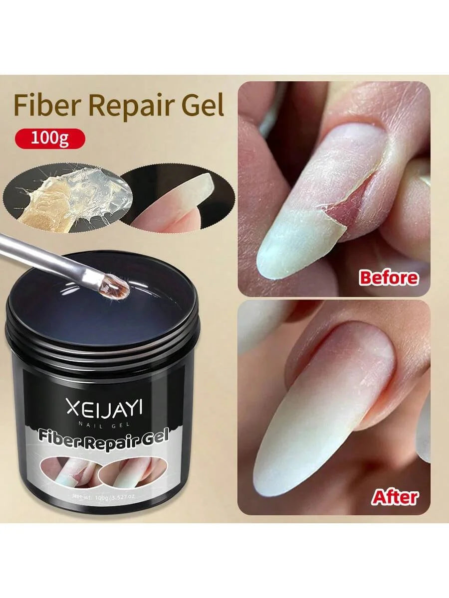 XEIJAYI 100g Fiber Nail Repair Gel – Strengthener for Broken & Thin Nails