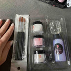 MAFANAILS Crystal Monomer Liquid & Brush Kit – Acrylic Powder & Nail Cup Set, 8pcs