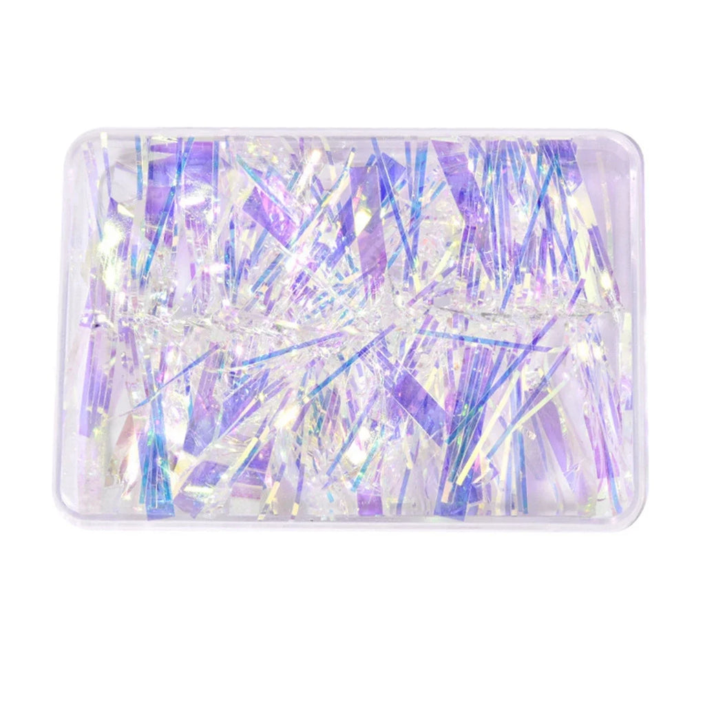 Irregular Aurora Mirror Foil Nail Stickers – Broken Glass Effect Flash Decals
