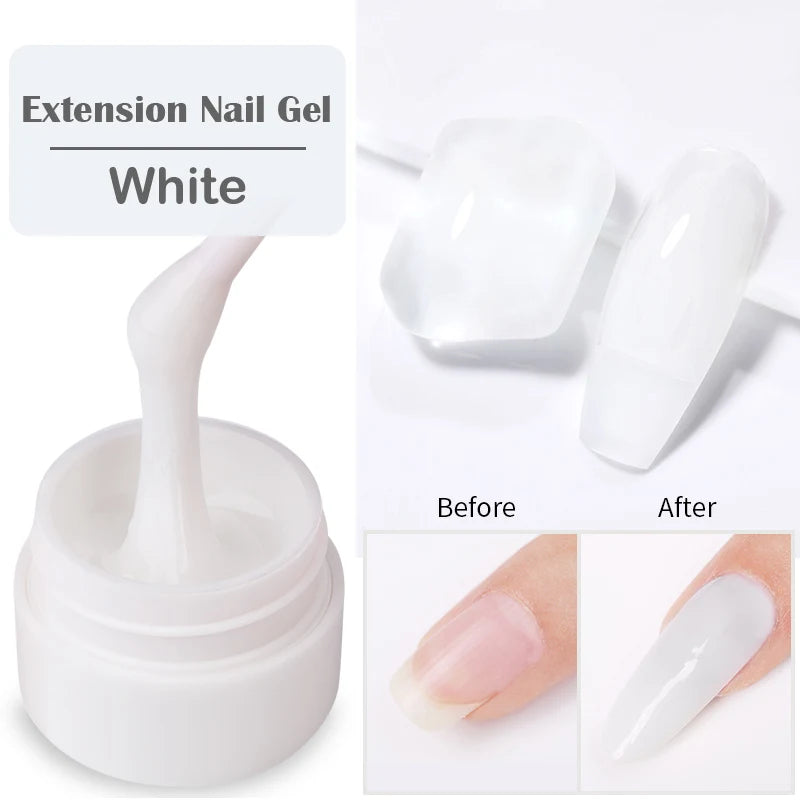 LILYCUTE 8ml Clear Non Stick Hand Extension Gel Nail Polish For 3D Shaping Nail Art Solid Milky Jelly Hard Gel For Fake Nail DIY