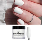 Crystal Nail Immersion Dip Powder – French Nail Art with Nail Oil Gel