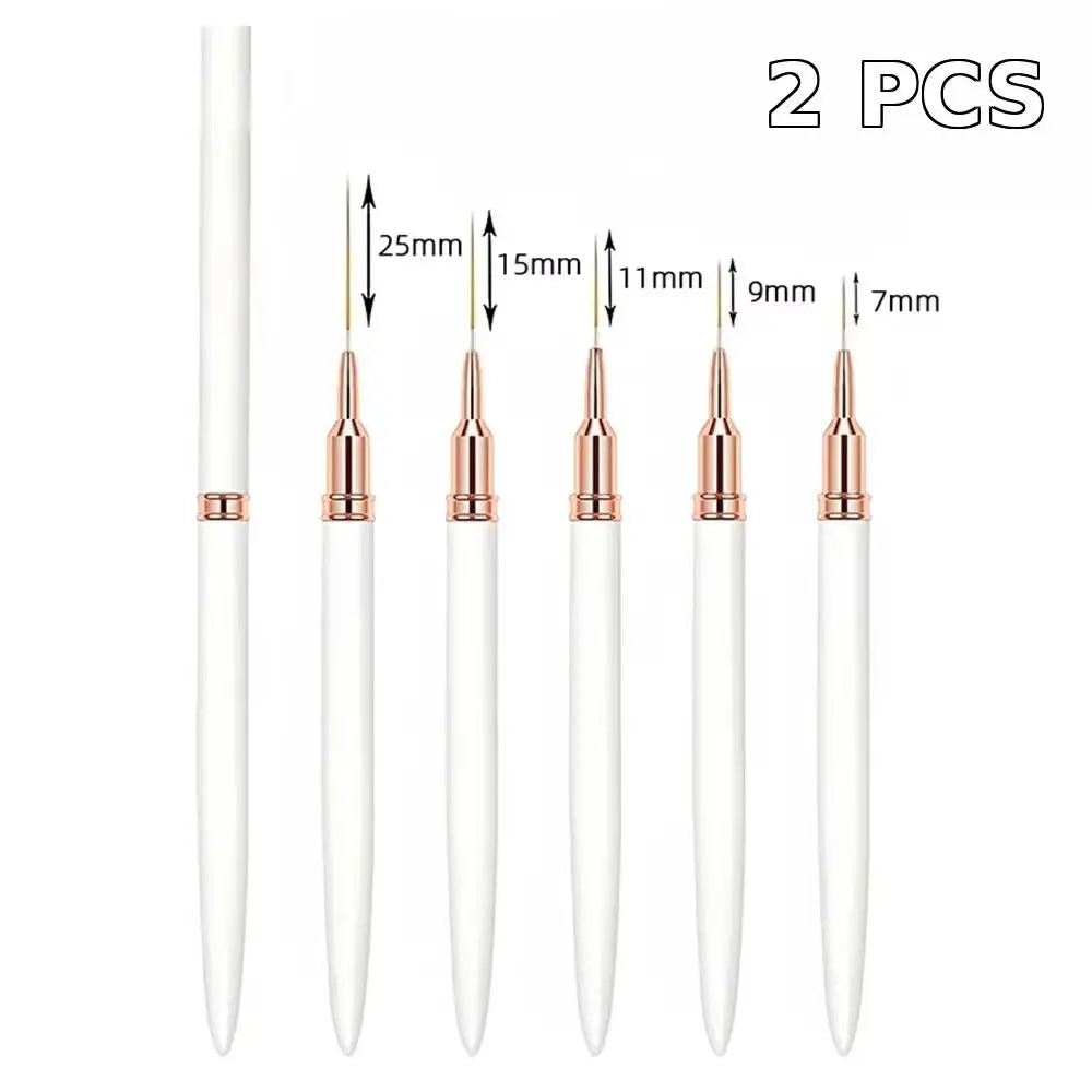 Elongated Nail Art Liner Brush Set – Professional Striping Drawing Pens, 5 Pieces