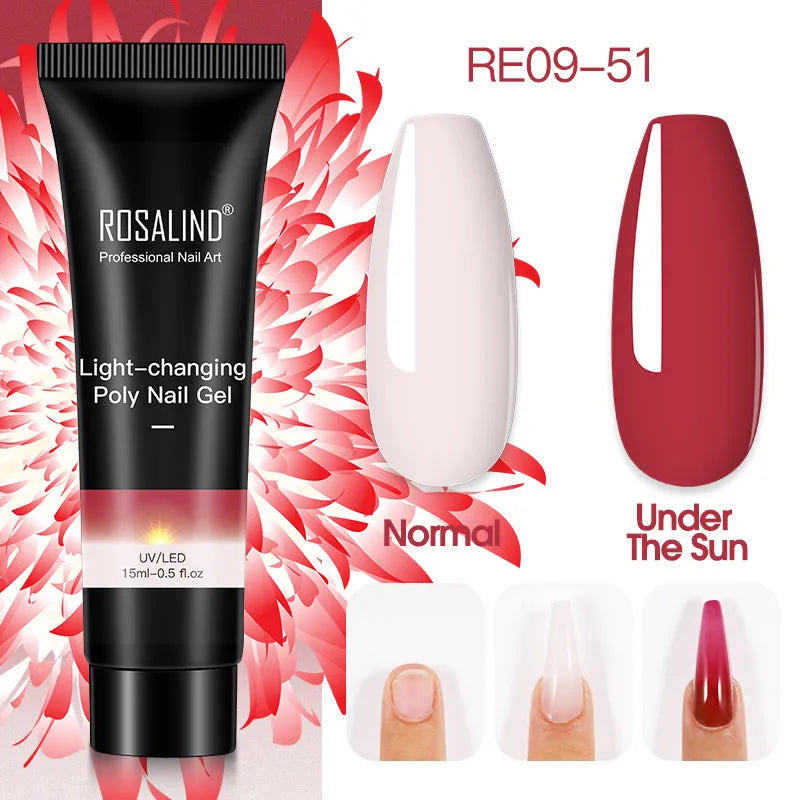 ROSALIND Glitter Sequin Poly Nail Gel – Quick Extension Crystal Builder Gel