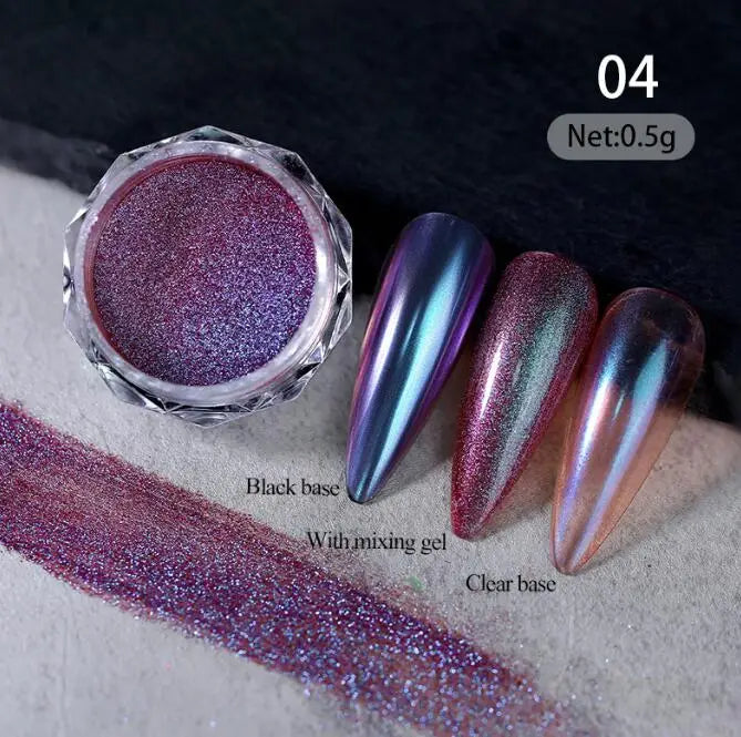 1Jar Moonlight Pearl Pink Gradient Nail Glitter Chrome Nail Powder Aurora Blusher Rubbing Dust Shell Mirror Pigment Nail Art Dec