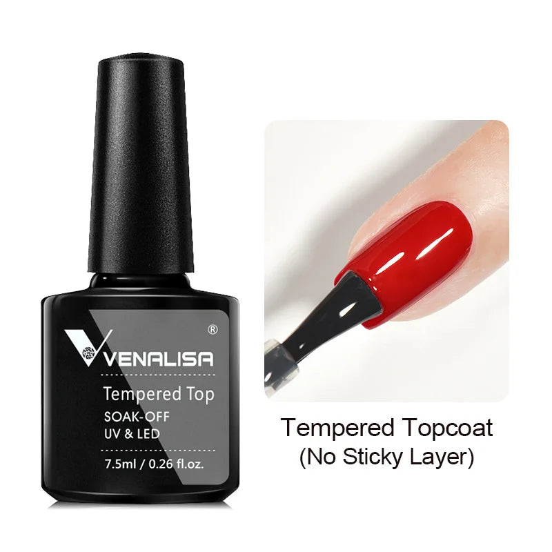 VENALISA 7.5/30ml TPO FREE Primer Base Coat No-wipe Matt Topcoat Reinforce Glossy Tempered UV LED Long Lasting Nail Gel