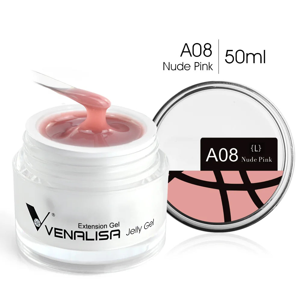 Venalisa 50ml TPO FREE Rose Pink Jelly Gel Extension Nail Salon Professiona Used Self Leveling Transparent Gel Nail Gel Polish