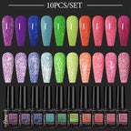 FTMY Glitter Gel Nail Polish Set – 10 Shiny, Long-Lasting Shades