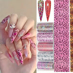 HotPress Pink Leopard Nail Foil Stickers – Animal Print Transfer Decals, 10 Rolls