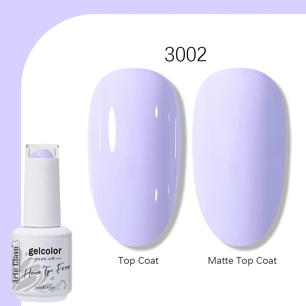 Arte Clavo Gel Nail Polish 400 Colors15ml Semi Permanent Gel Varnish Base Top Coat Nail Art Manicure Soak Off LED UV Salon Gel