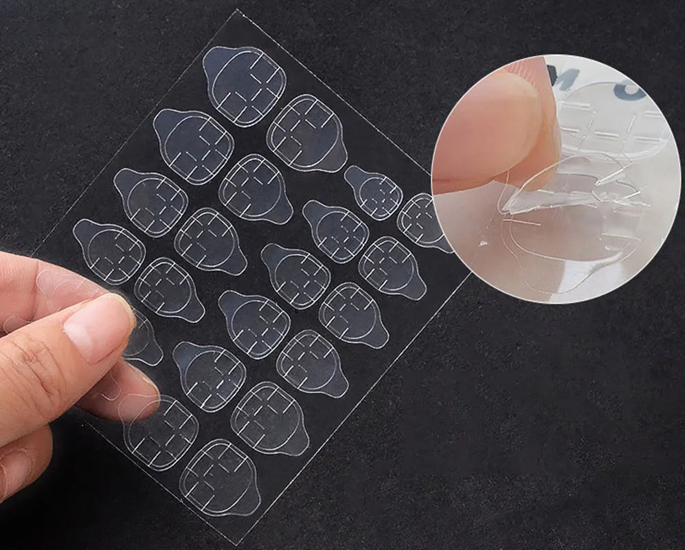 MingLee Clear Double-Sided Nail Adhesive Tape – Jelly Gel Pads, 240pcs