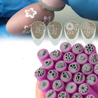 Chic 9D Nail Art Stamp Pen Set – Daisy, Star, Butterfly & Heart Designs