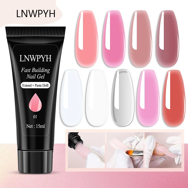 LNWPYH Poly Extension Nail Gel Set – Professional Building Gel Kit, 4/9 Colors
