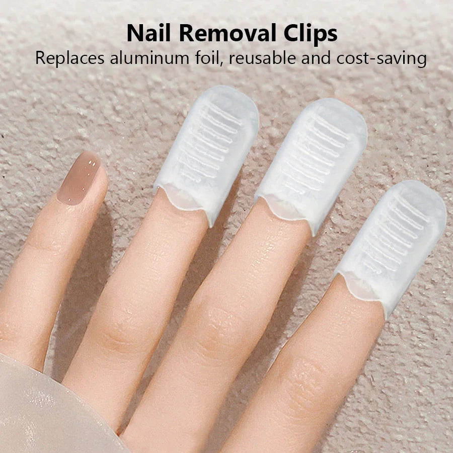 5Pcs Nail Art Soak-Off Cap Clips – Gel & Acrylic Remover Wraps