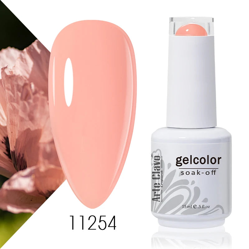 Arte Clavo 15ml Gel Nail Polish Nail Supply Wholesale Soak Off UV LED Gel Lacquer Nail Art Glitter Polish Long Lasting Gel