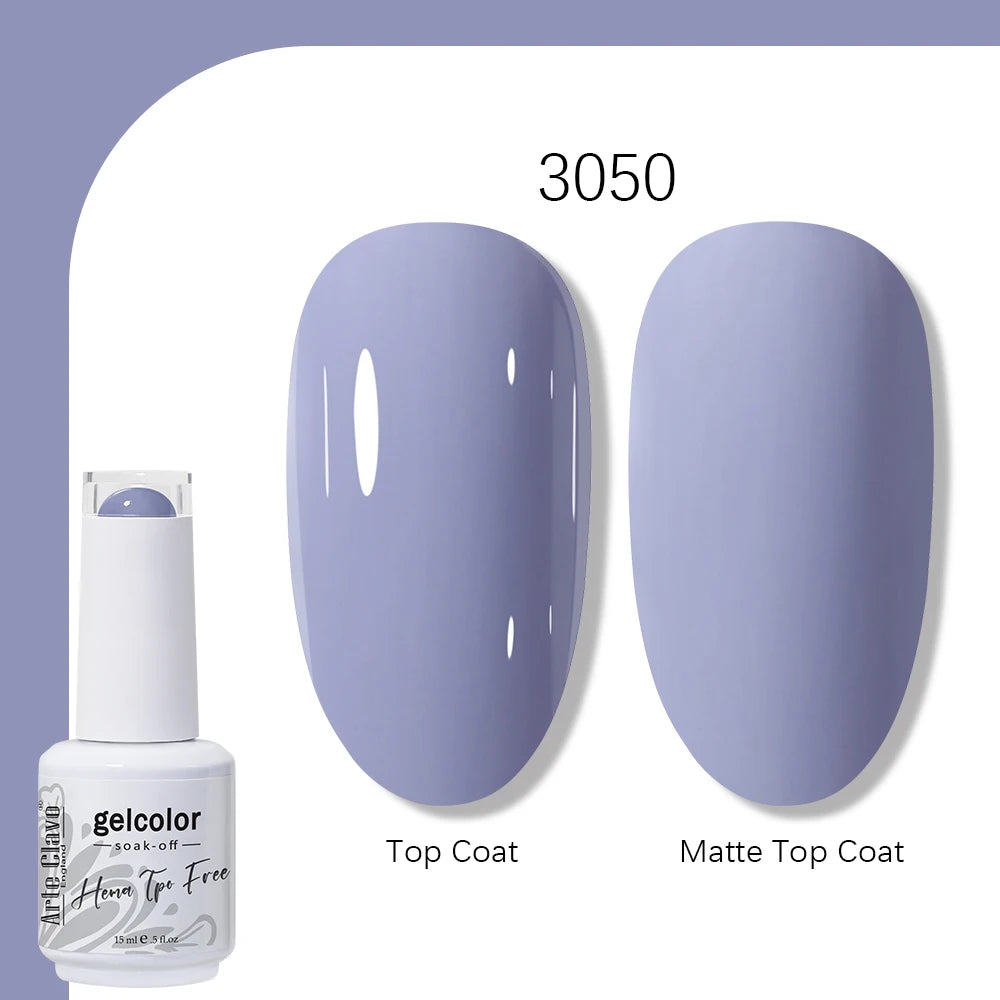 Arte Clavo Gel Nail Polish 400 Colors15ml Semi Permanent Gel Varnish Base Top Coat Nail Art Manicure Soak Off LED UV Salon Gel