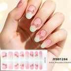 16-Tip Floral Full-Cover Nail Wraps – Daisy, Cherry & Tulip Gel Stickers