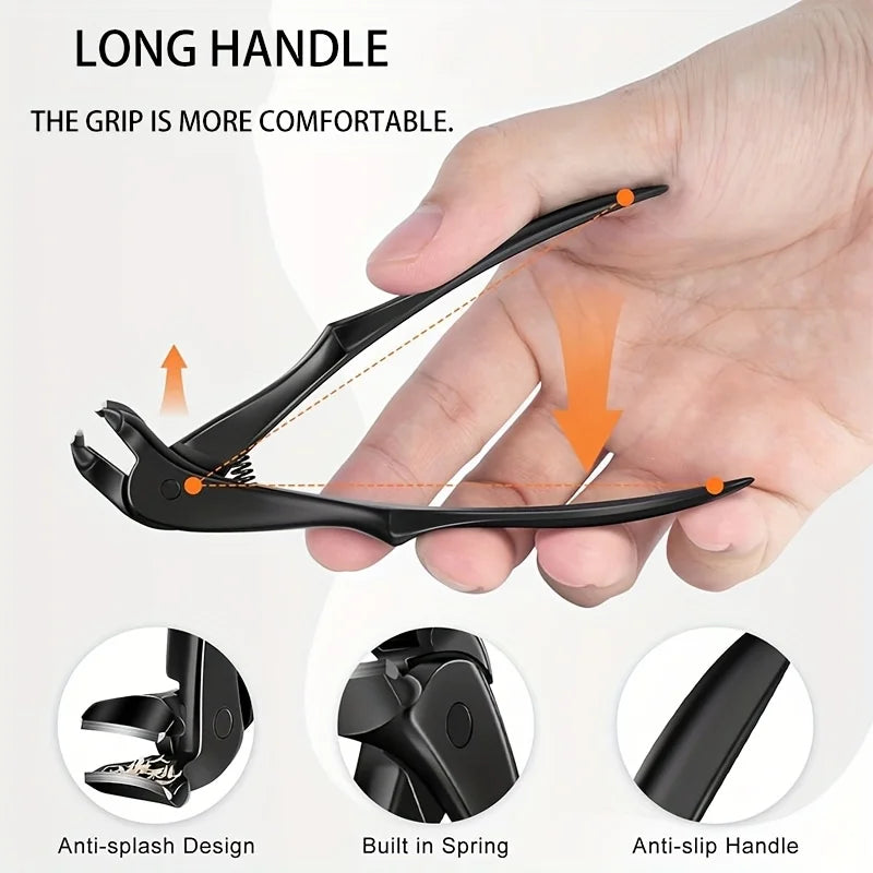 Angled Curve Toenail Clippers – Large Opening for Thick Nails, Lock Buckle