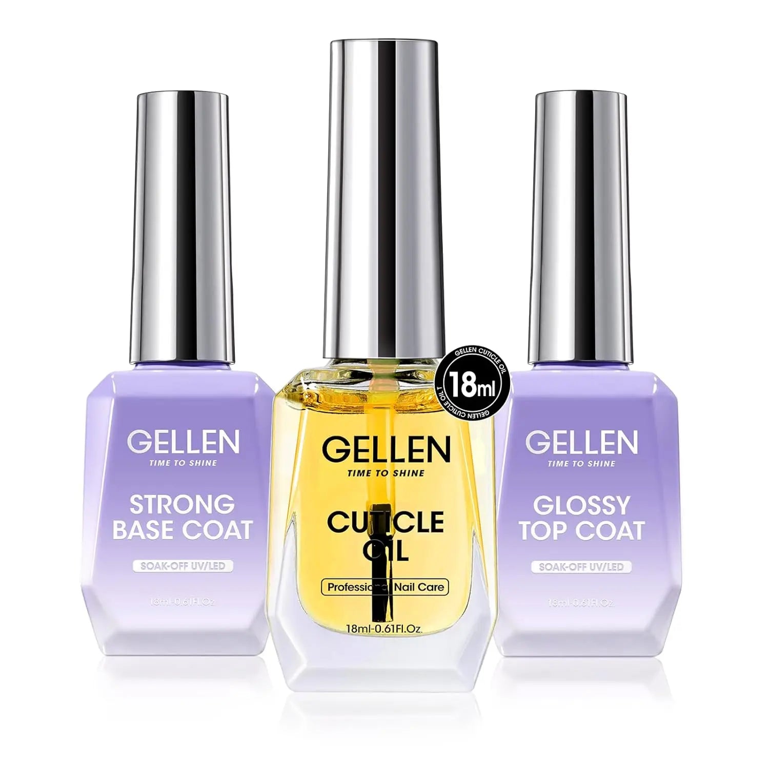 GELLEN 18ml 4In1 Nail Glue Gel Prep Dehydrator Kit for False Acrylic Press on Nails Soak Off LED UV Light Cure Manicure Supplies