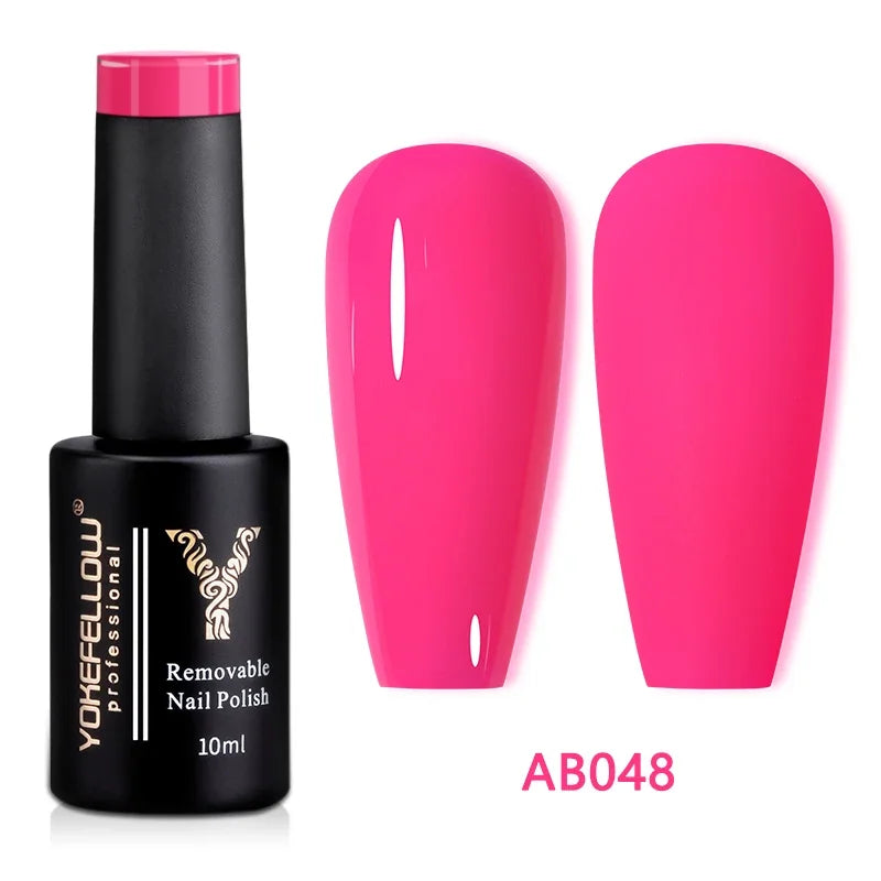 YOKEFELLOW 10ML Glow in the Dark Gel Nail Polish Luminous Neon Gel Polish Summer Semi Permanent Soak Off Nail Art UV Varnish