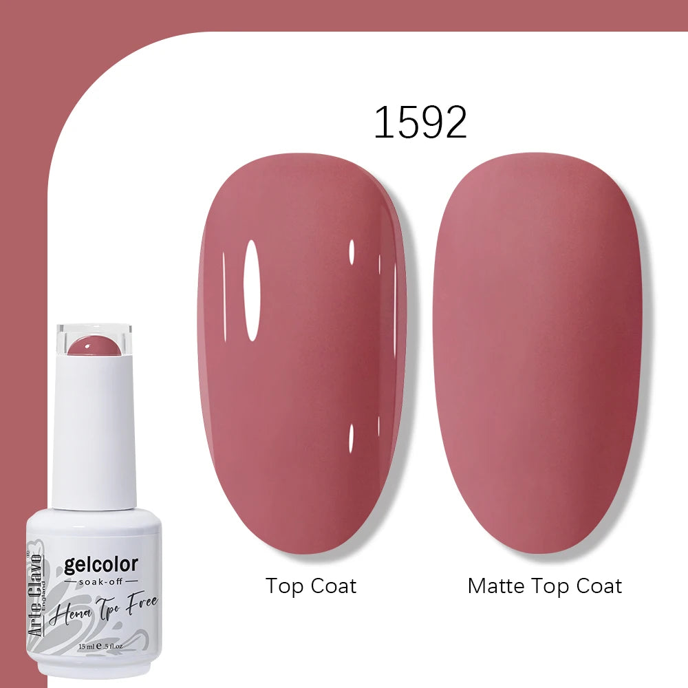 Arte Clavo Gel Nail Polish 400 Colors15ml Semi Permanent Gel Varnish Base Top Coat Nail Art Manicure Soak Off LED UV Salon Gel