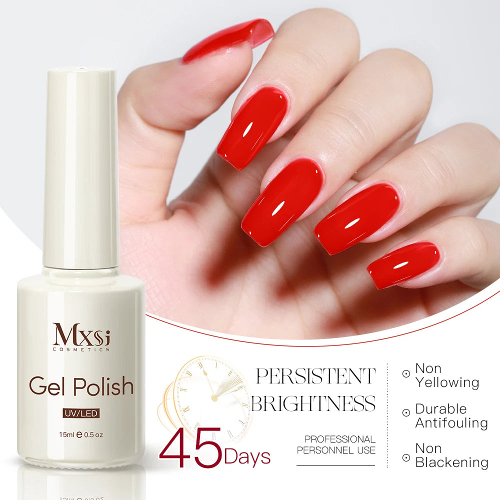 Mxsi Strong Base Coat & No-Wipe Top Coat – Self-Leveling French Manicure Gel