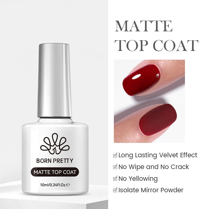 BORN PRETTY Base Gel & Super Top Coat Kit – Ultra Glossy, Tempered, Long Wear