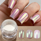 Iridescent Aurora Chrome Nail Powder – Mirror Pearlescent Unicorn Mermaid Pigment