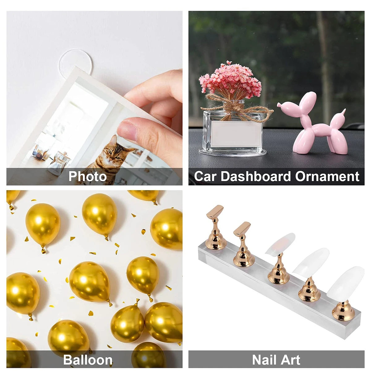 Double-Sided Nail Adhesive Dots – Transparent PET Glue Tabs for Display & Practice Stands
