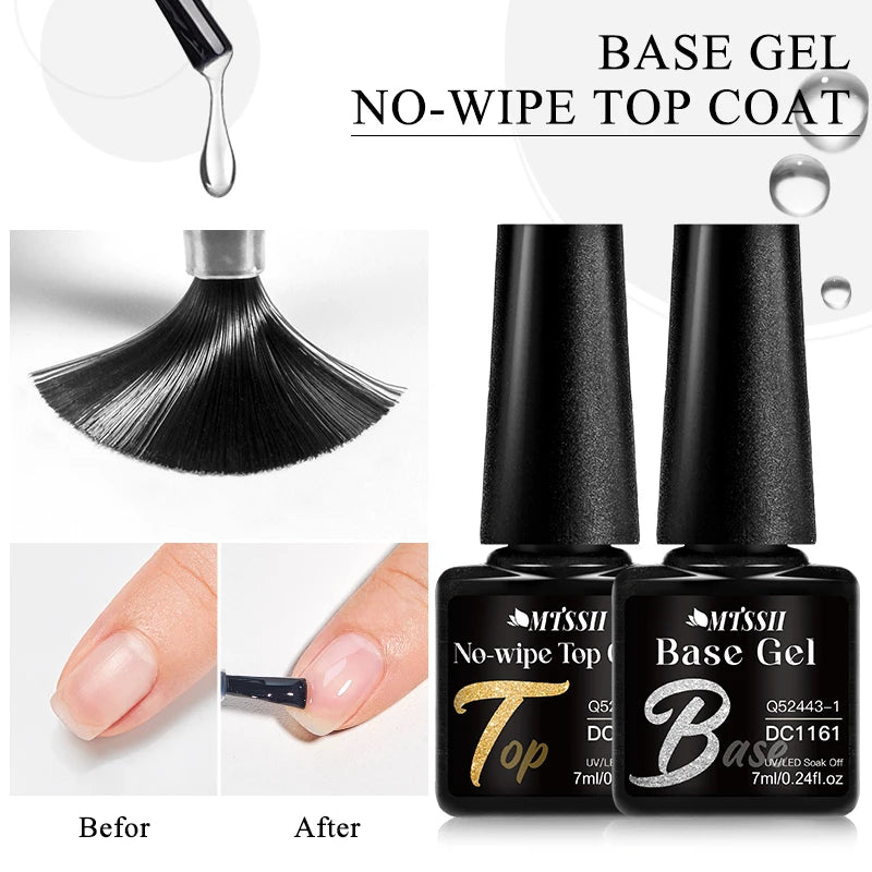 MTSSII Base Gel Nail Polish – Bright Color Soak-Off UV/LED Gel