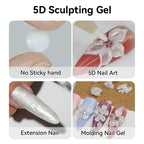 BORN PRETTY Pearl White 3D Sculpting Gel – Non-Sticky Carving & Shaping Gel