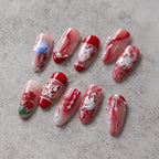 Rhstoe Nine-Tailed Fox 5D Nail Stickers – Chinese Style Fox Mask & Flower Decals