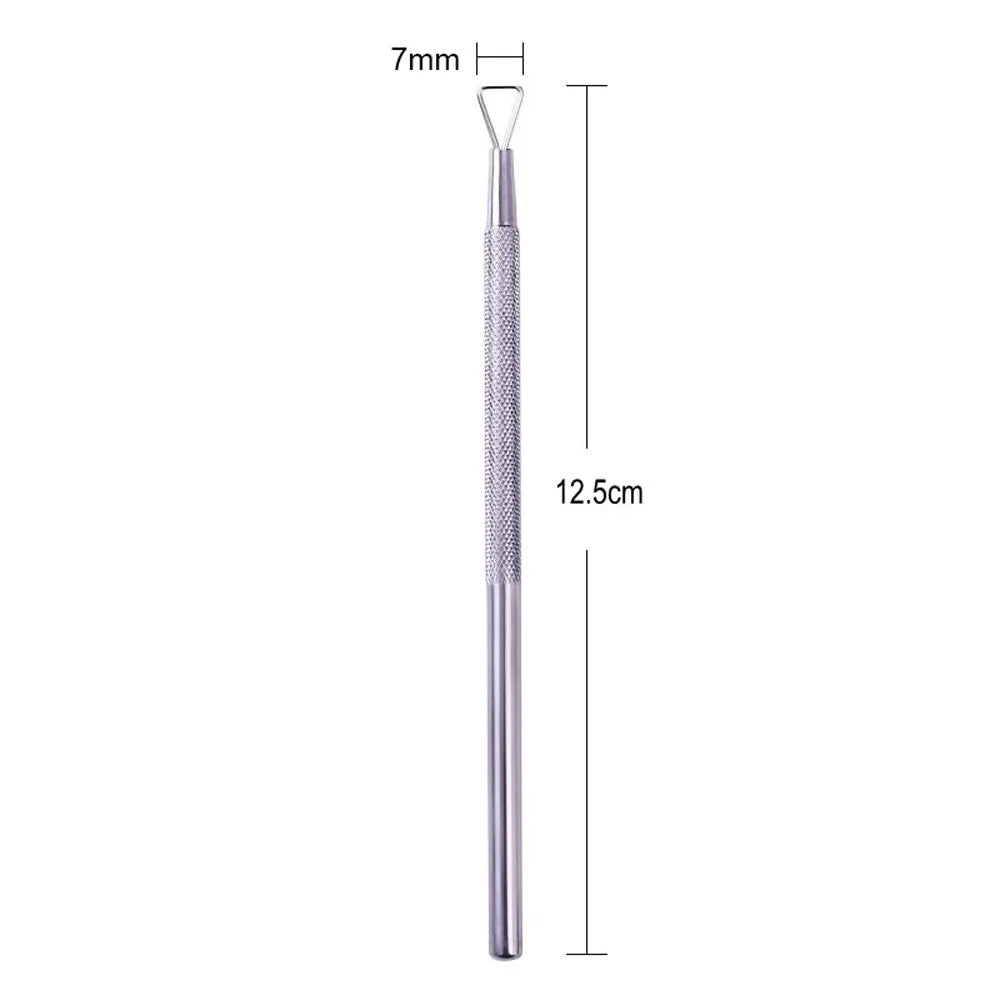 Stainless Steel Triangle Stick Rod Pusher – Cuticle Peeler & Gel Polish Remover