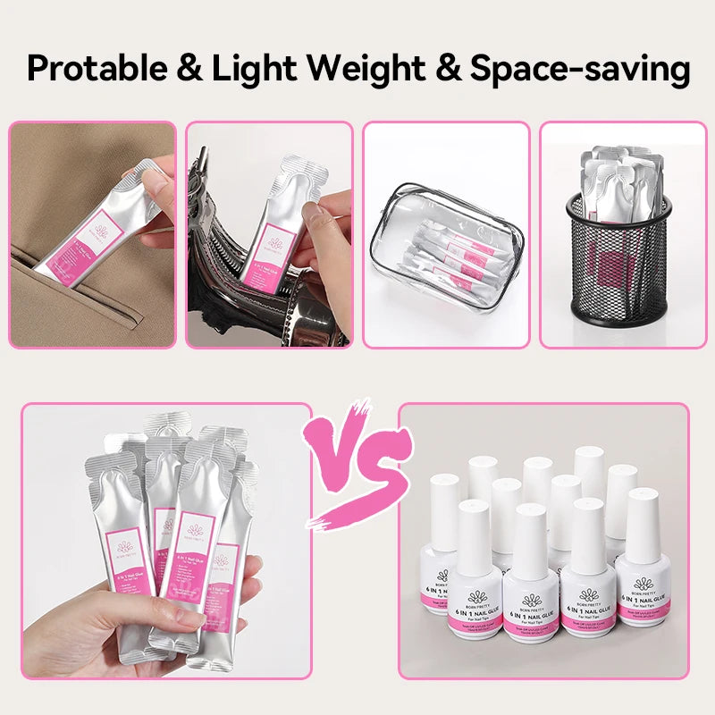 BORN PRETTY 6-in-1 Nail Glue Gel – Base, Extension & Reinforcement Gel, 15g