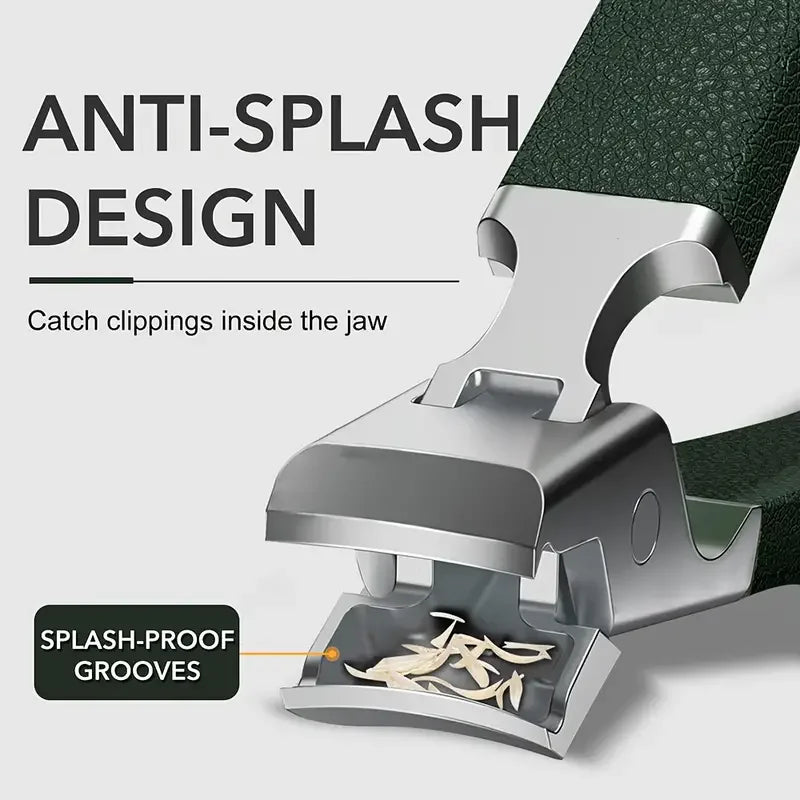 Stainless Steel Nail Clipper with Anti-Splash Cover – Sharp Trimmer, Concave Blade