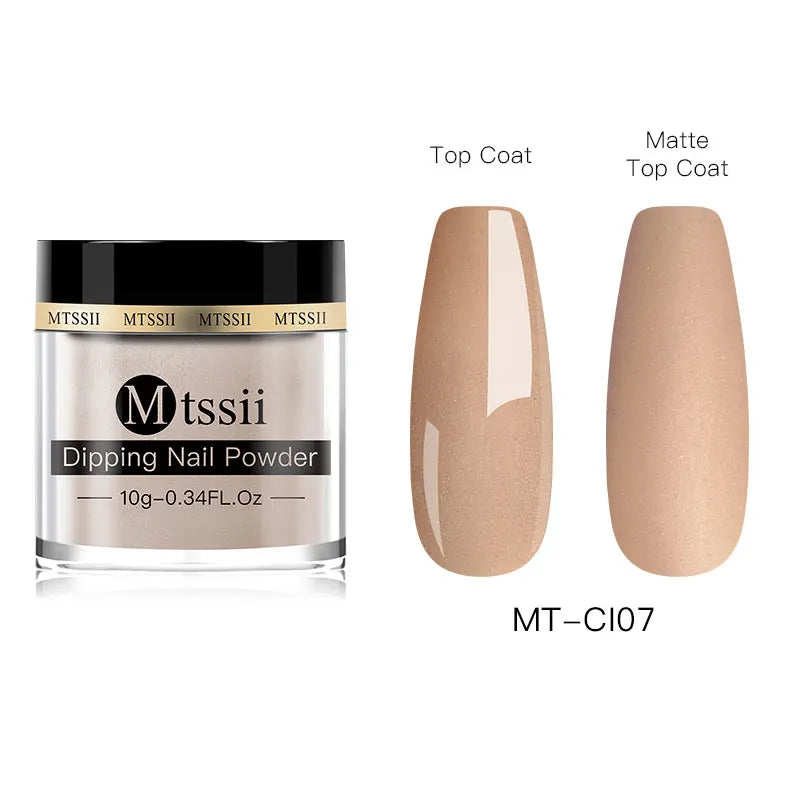 Mtssii 5/10g Dipping Nail Powder Gradient French Nails Nude Pink Glitter Powder Nature Dry Without Lamp Cure Nail Art Decoration