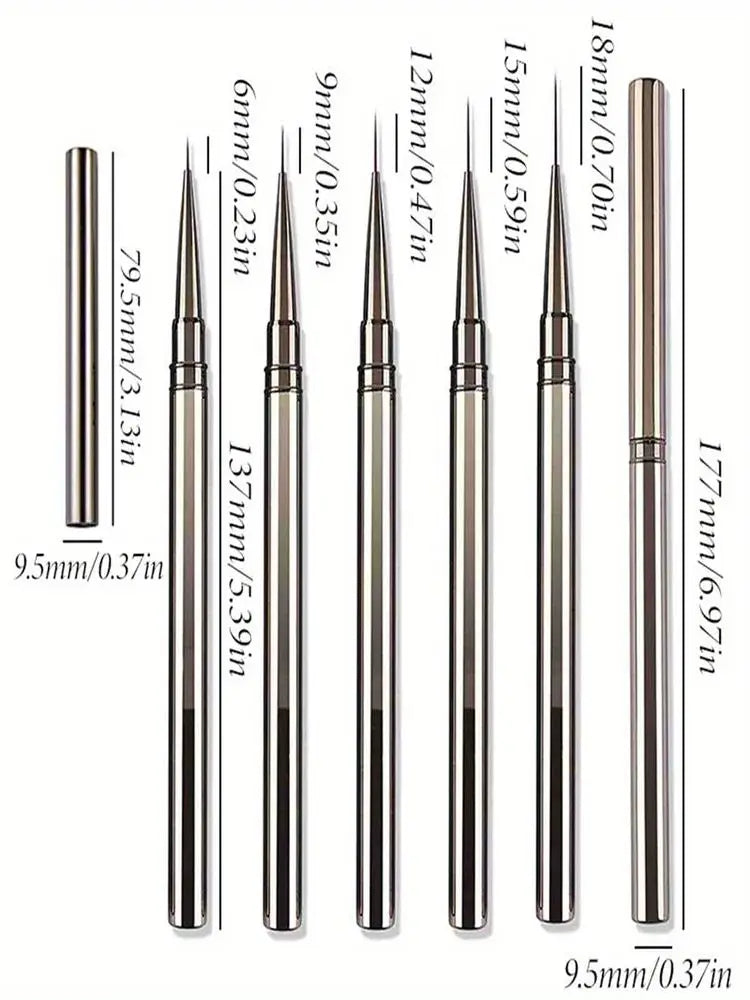 FUMOSIK Nail Art Liner Brushes – Hand-Painted Drawing Pens for Acrylic & UV Gel